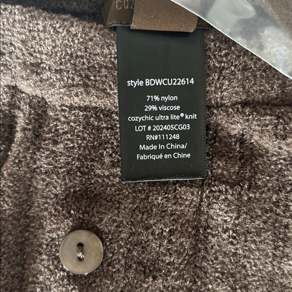 Barefoot Dreams CozyChic Ultra Lite Rib Lounge Pants in Java Size XL NWT - Picture 5 of 8